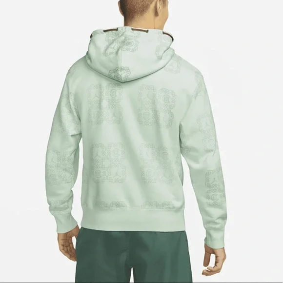 JORDAN X CLOT all over print  FLEECE HOODIE|size Large|Jade - Picture 3 of 5